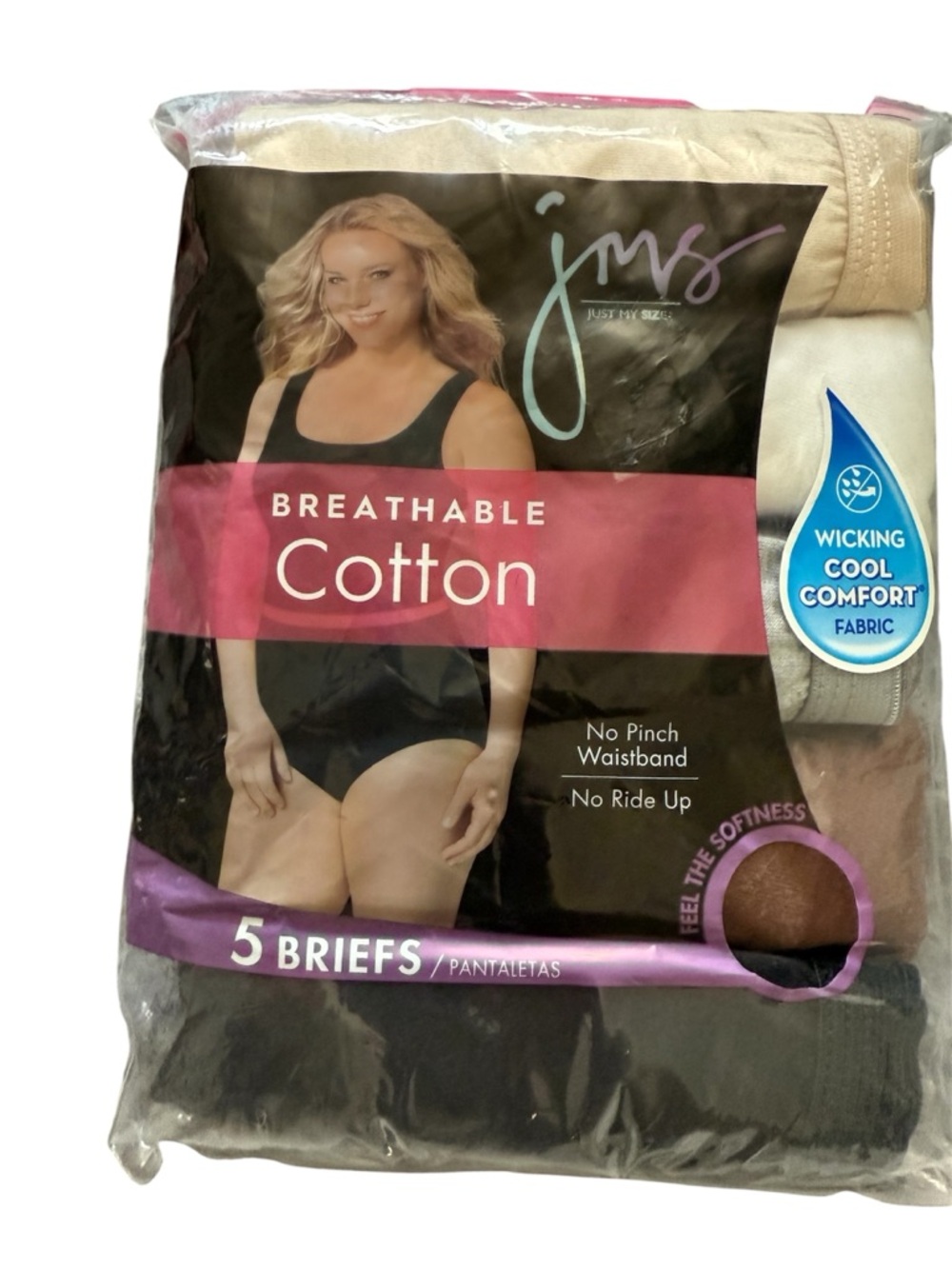 JMS Women’s Breathable Cotton briefs 5ct, size 9